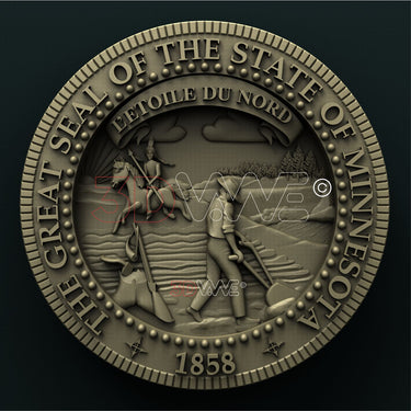 MINNESOTA STATE SEAL 3D STL 3DWave